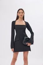 Mozto-Klara Black Dress-Elbise-3-fleurdirect.live