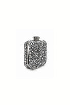 Noir Silver Kristal Taş İşlemeli Kutu Clutch Çanta - 1