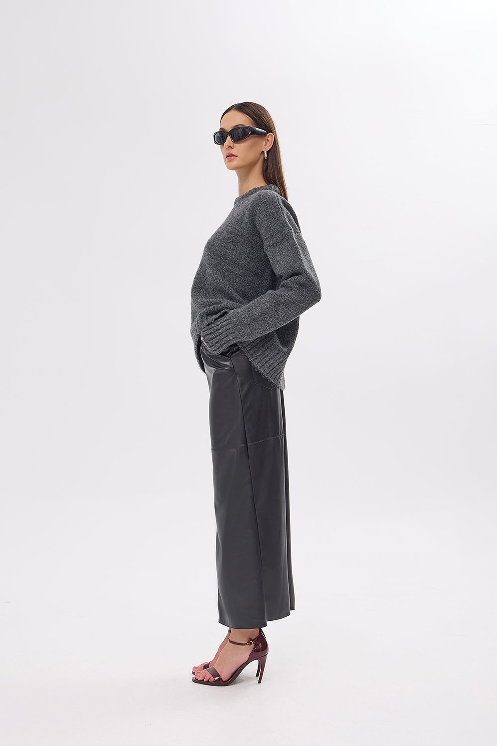 Mozto-Whitney Grey Oversize Kazak-Kazak & Triko-4-fleurdirect.live