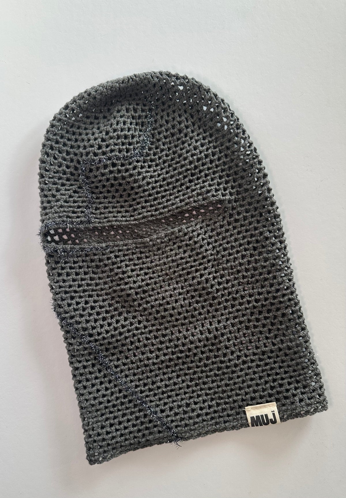 Mujj Studio-Grey Hand Crocheted Mask-Maske-4-fleurdirect.live
