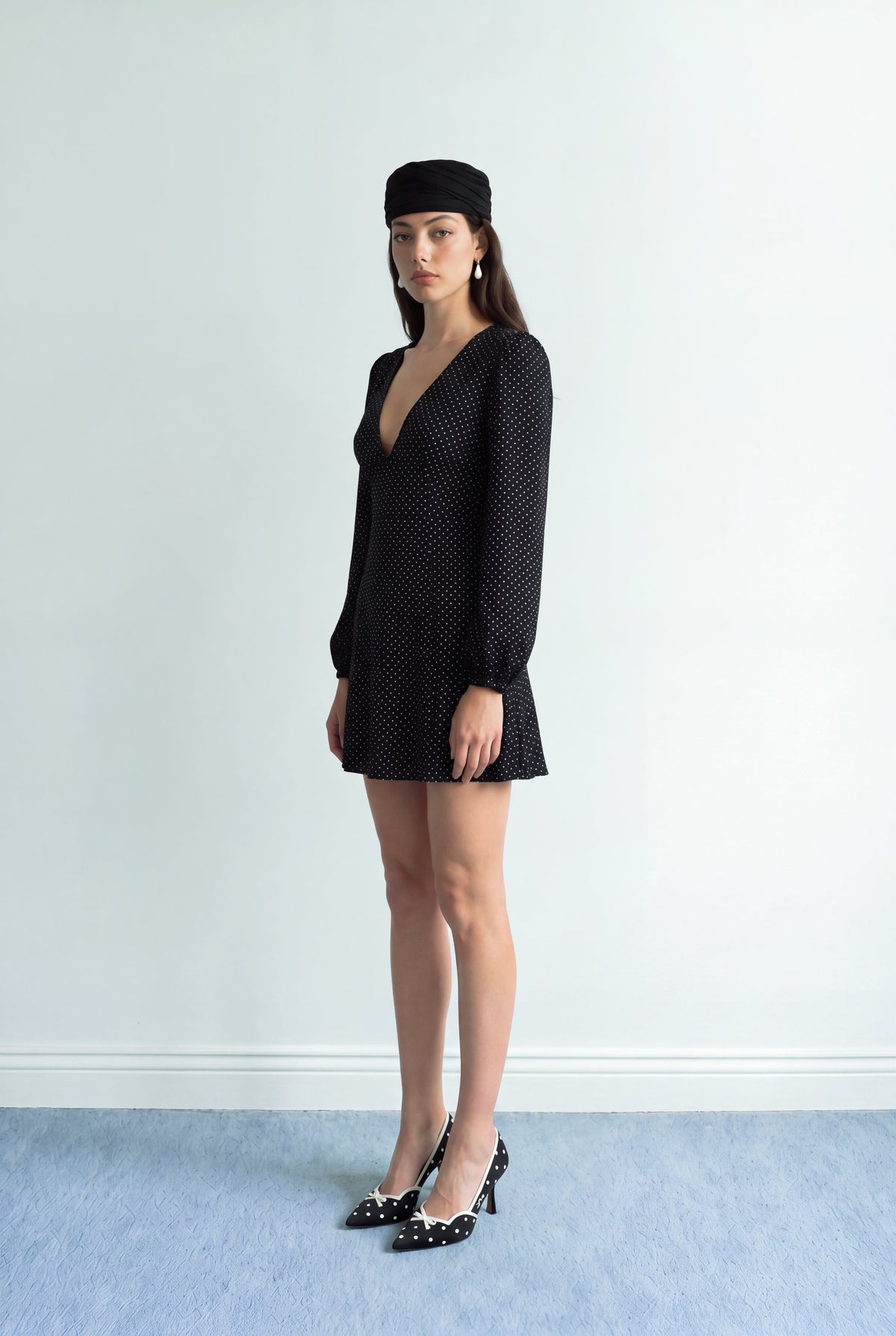 Josephine MiNi ElbiSe / SiYah Beyaz PuantiYeli