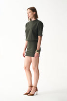 Naia-Miu T Shirt Elbi̇se / Koyu Yeşi̇l-Elbise-5-fleurdirect.live