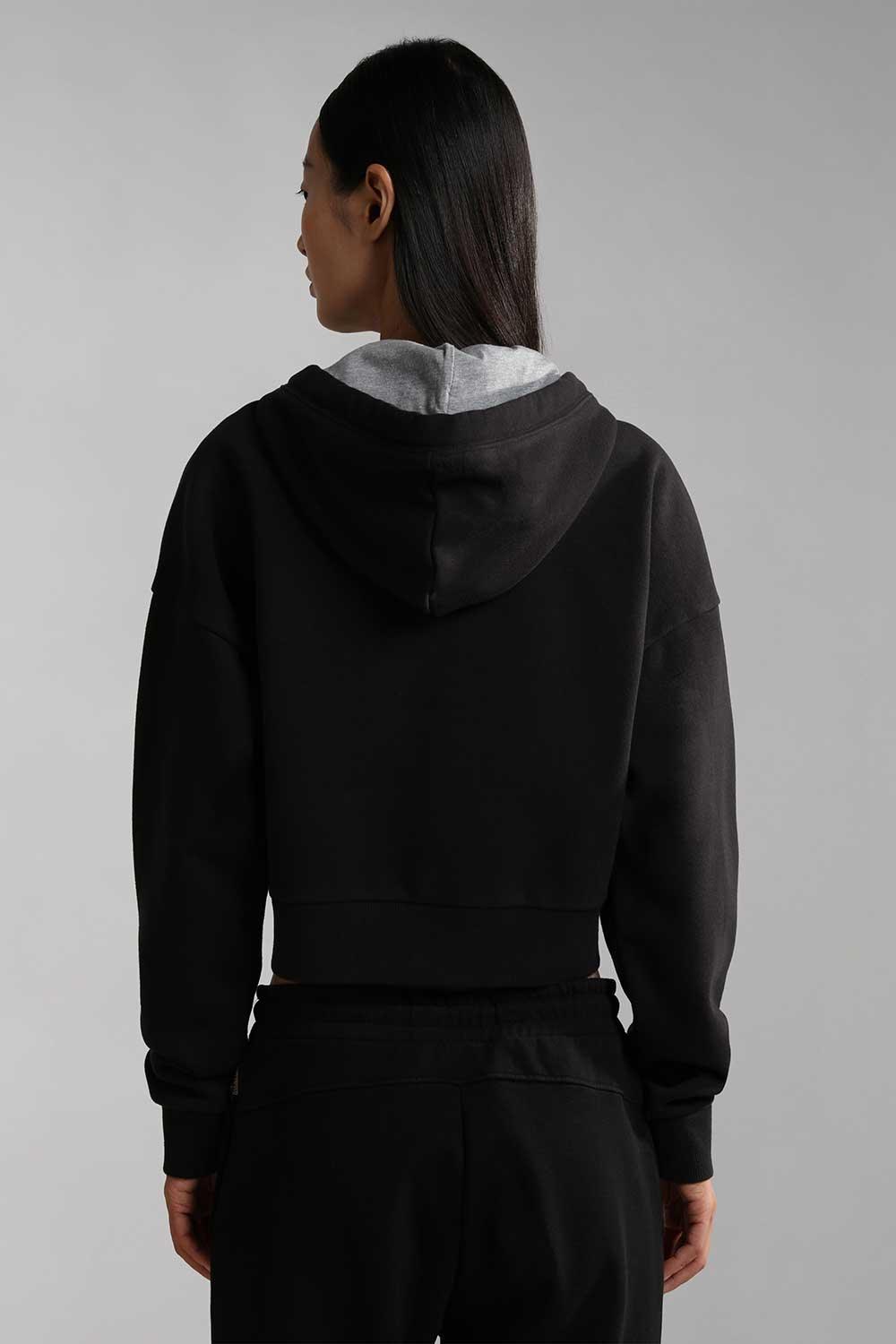 Napapijri-Burgee Crop Woman Black-Sweatshirts & Hoodies-2-fleurdirect.live