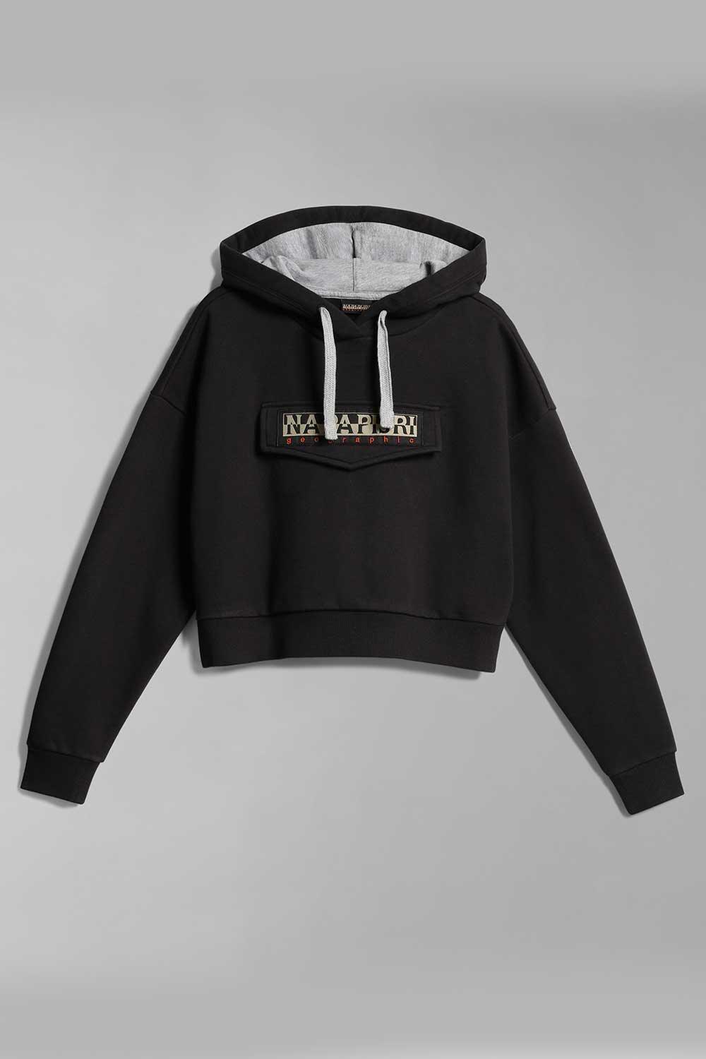 Napapijri-Burgee Crop Woman Black-Sweatshirts & Hoodies-5-fleurdirect.live