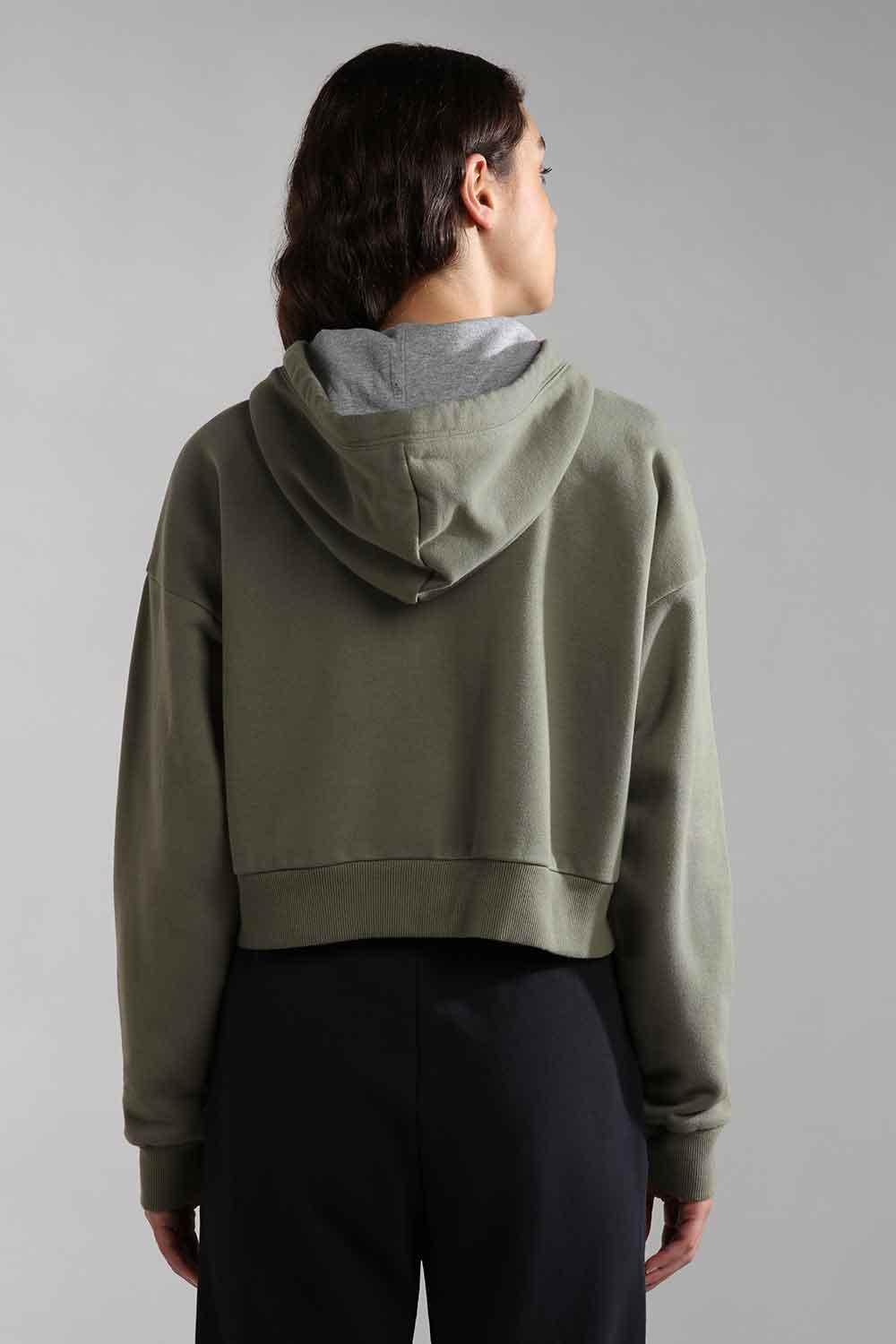 Napapijri-Burgee Crop Woman Green Lichen-Sweatshirts & Hoodies-2-fleurdirect.live