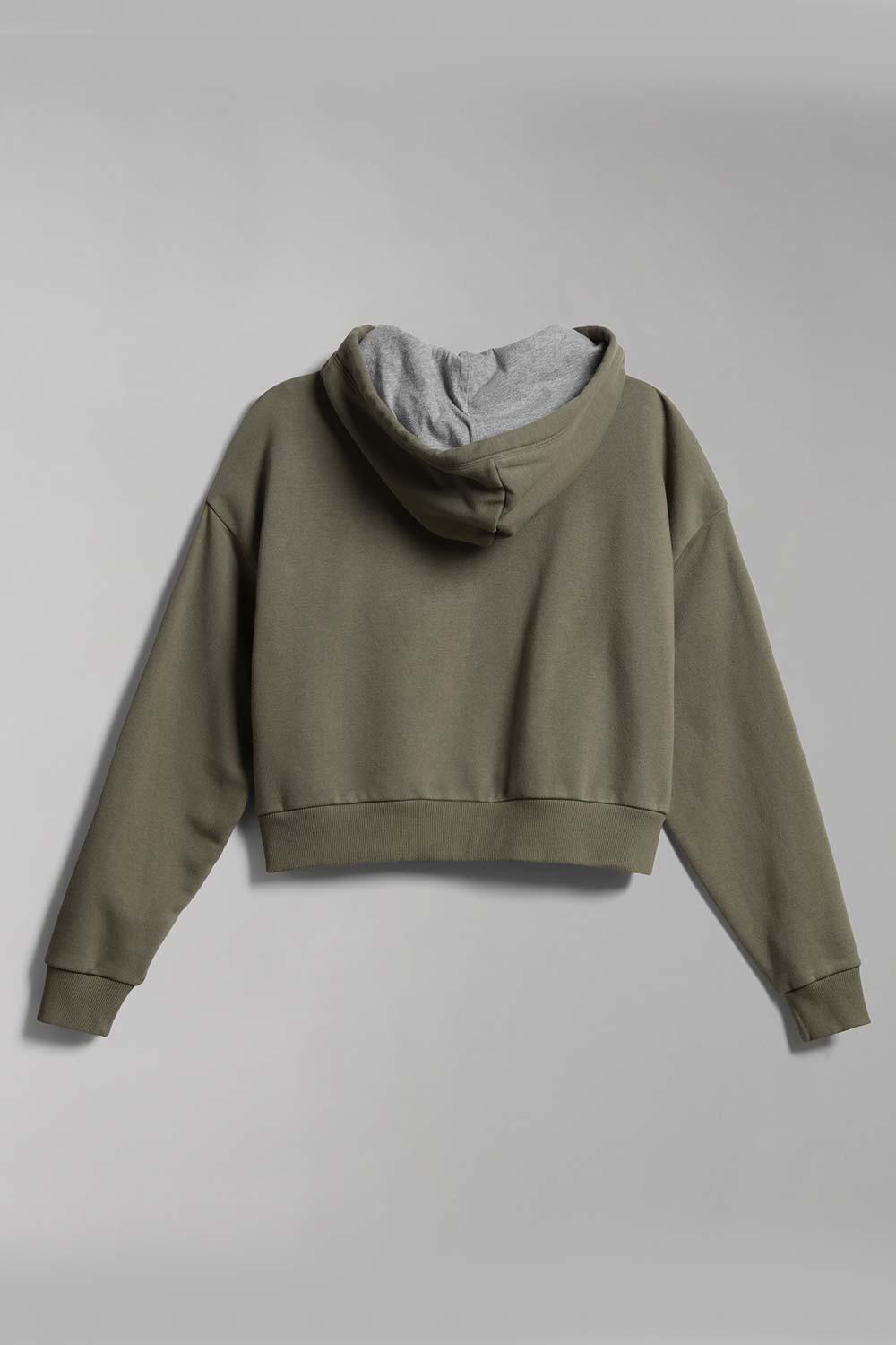 Napapijri-Burgee Crop Woman Green Lichen-Sweatshirts & Hoodies-6-fleurdirect.live