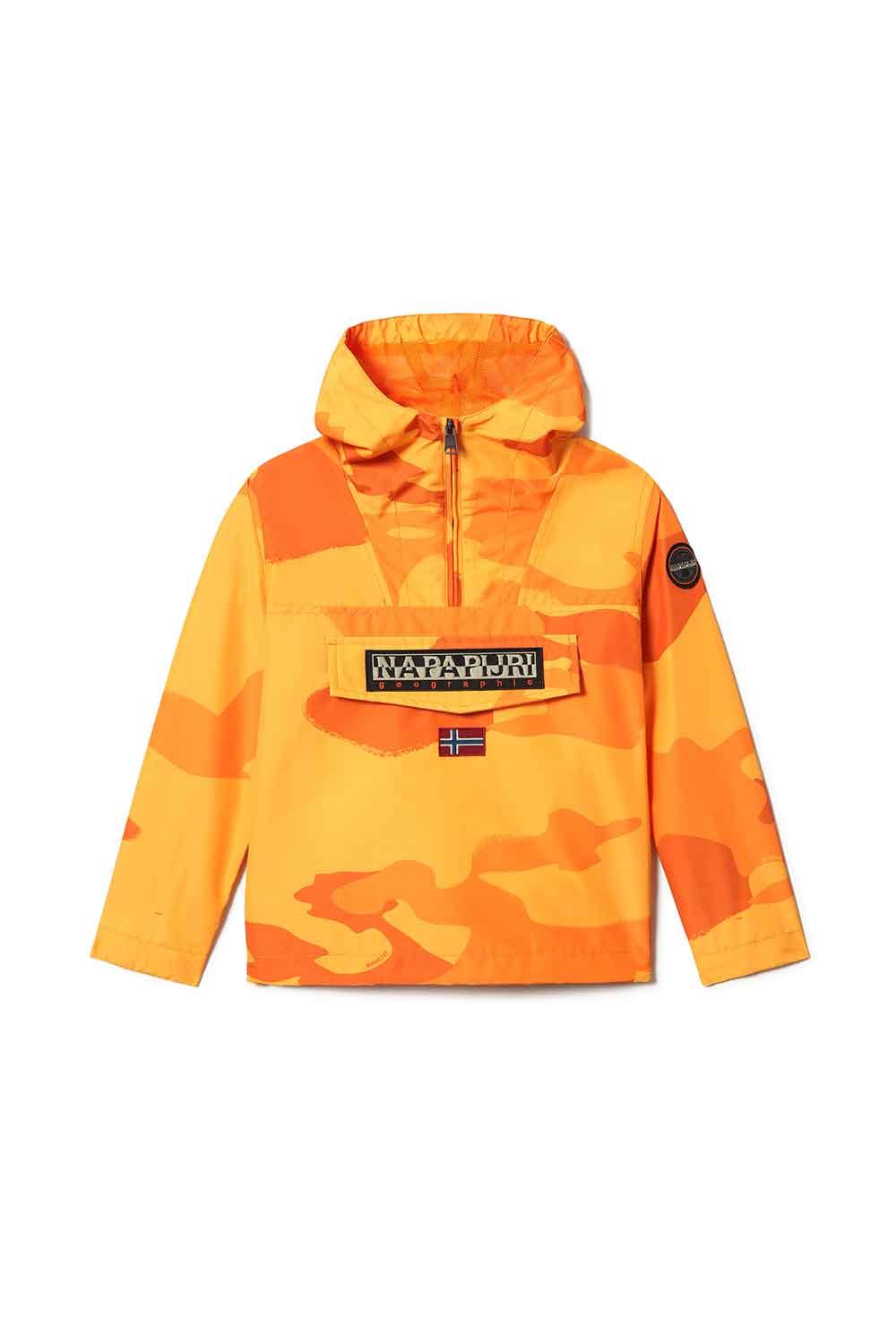 Napapijri-Kids Rainforest Jacket Orange Camo-Mont-1-fleurdirect.live