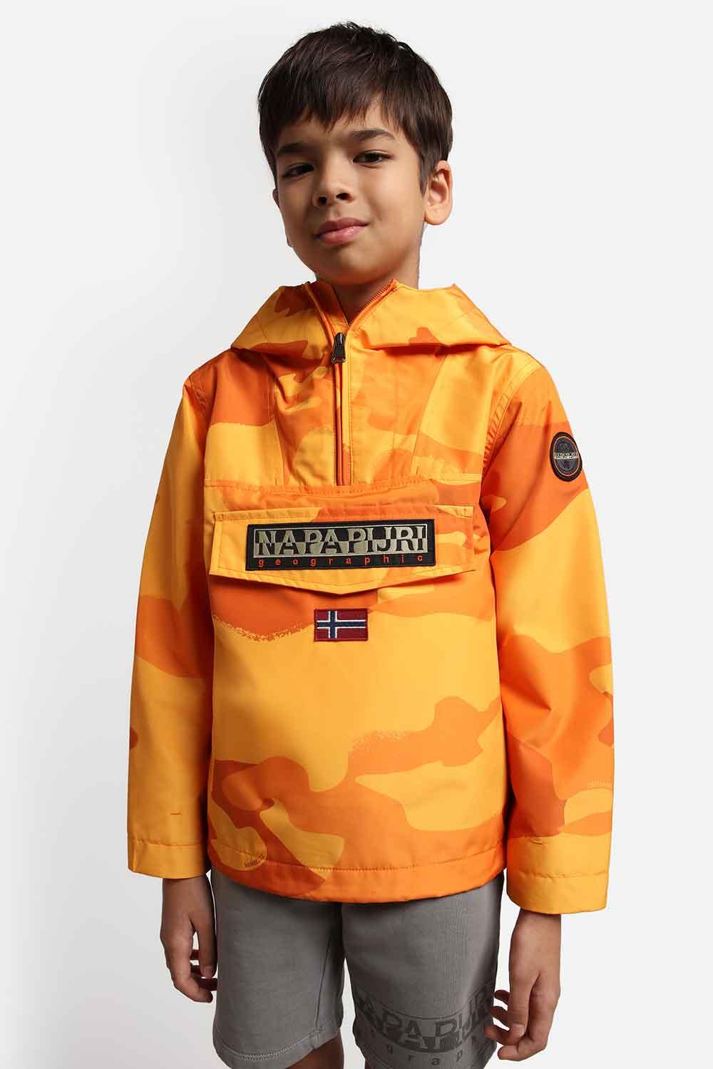Napapijri-Kids Rainforest Jacket Orange Camo-Mont-10-fleurdirect.live