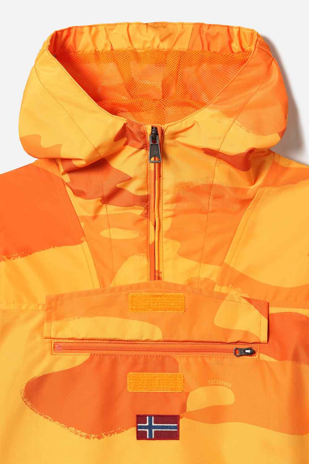 Napapijri-Kids Rainforest Jacket Orange Camo-Mont-6-fleurdirect.live