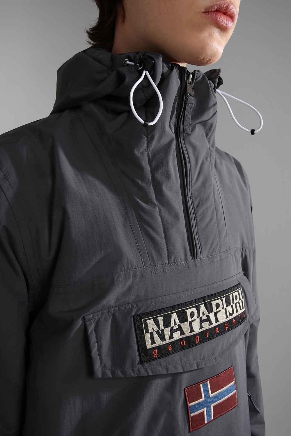 Napapijri-Rainforest Pocket 2 Dark Grey Solid-Yağmurluk-5-fleurdirect.live