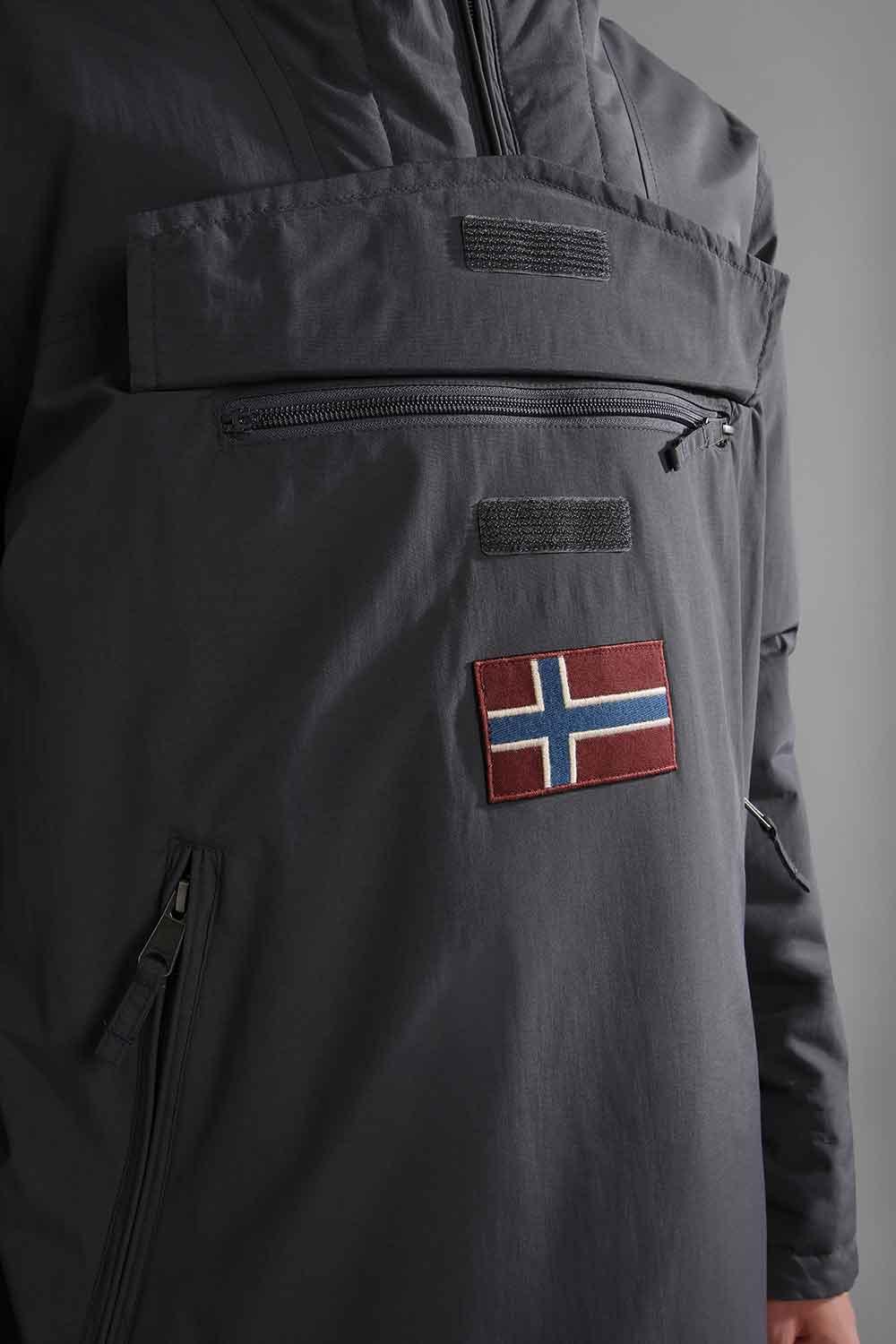 Napapijri-Rainforest Pocket 2 Dark Grey Solid-Yağmurluk-6-fleurdirect.live