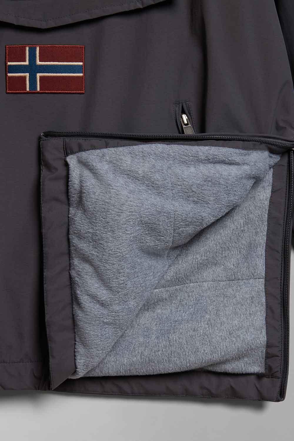 Napapijri-Rainforest Pocket 2 Dark Grey Solid-Yağmurluk-7-fleurdirect.live
