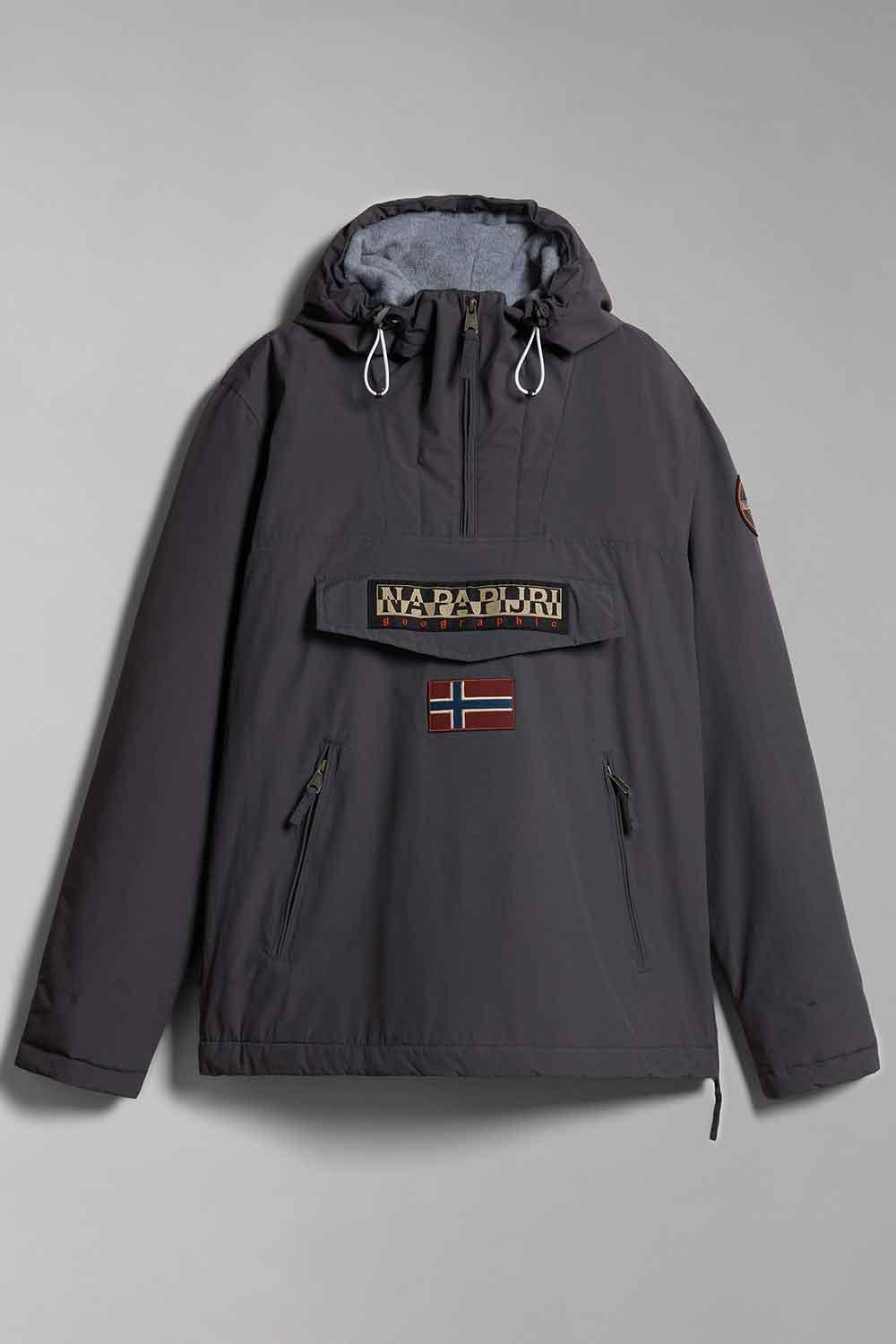 Napapijri-Rainforest Pocket 2 Dark Grey Solid-Yağmurluk-8-fleurdirect.live