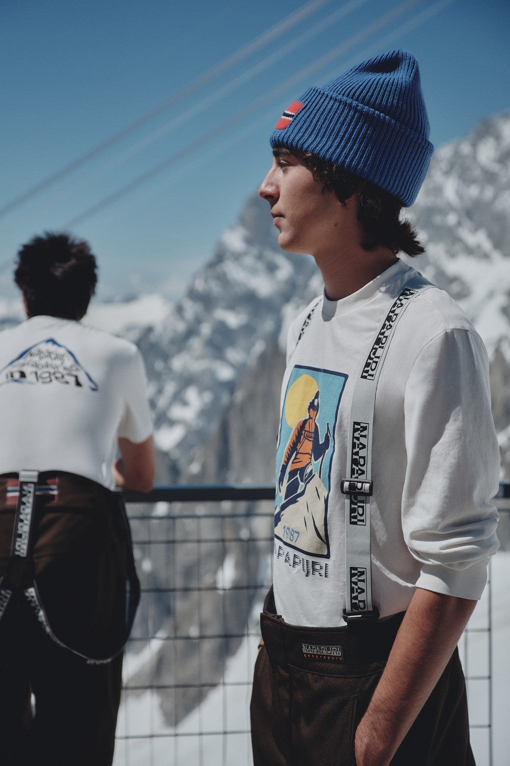 Napapijri-Tee Long-sleeve T-shirt / Beyaz Erkek T-shirt-T-Shirts-7-fleurdirect.live