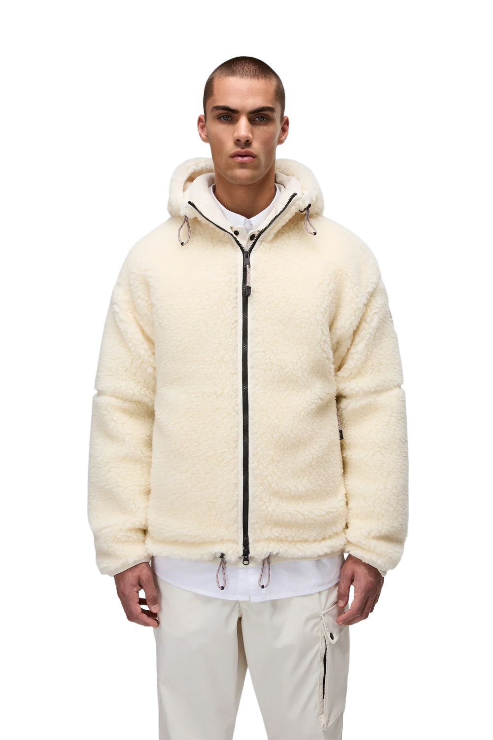 Napapijri-Tires Full-Zip Fleece Erkek Peluş Fermuarlı Beyaz Mont-Mont-5-fleurdirect.live