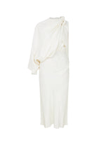 Nazlı Ceren-Emillien Asimetrik Saten Elbise White Swan-Elbise-1-fleurdirect.live