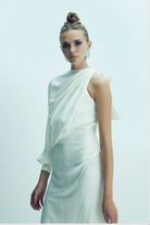 Nazlı Ceren-Emillien Asimetrik Saten Elbise White Swan-Elbise-7-fleurdirect.live
