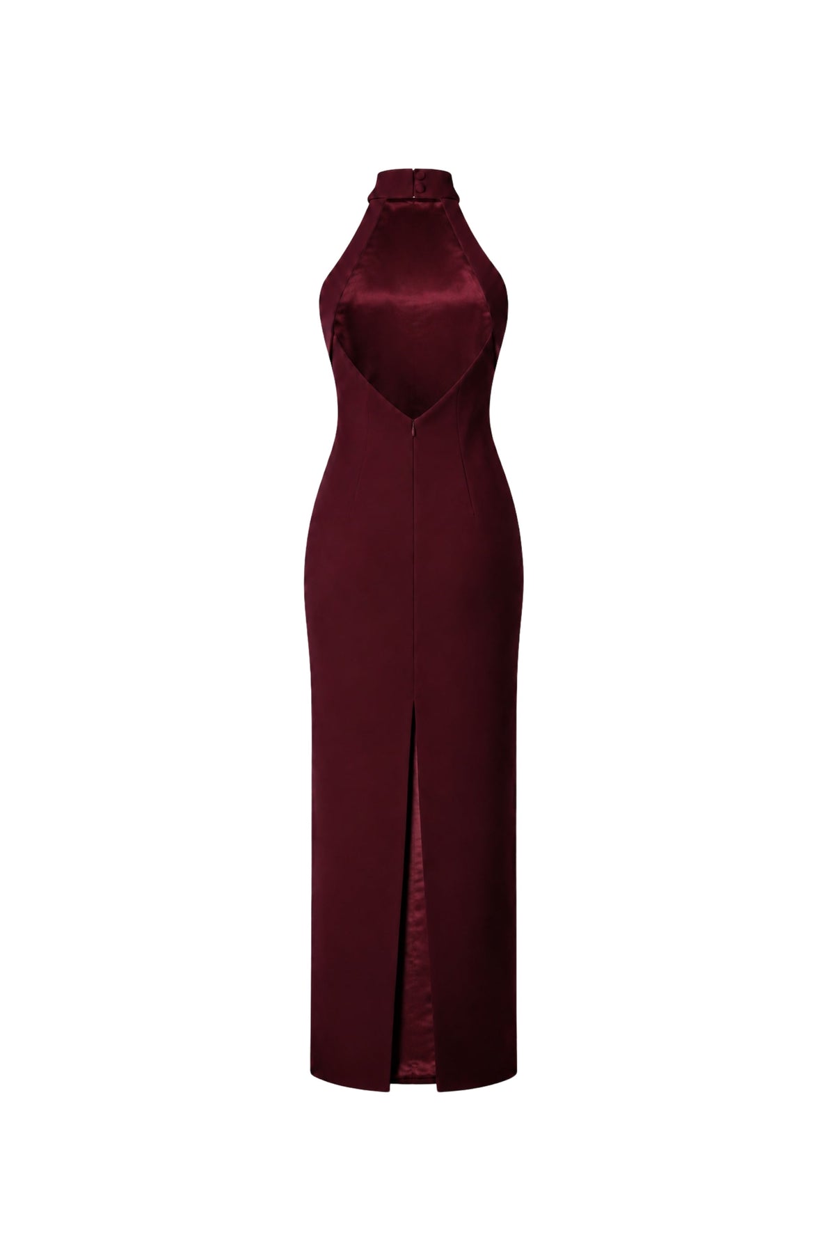 Marcel Midi Krep Elbise - Bordo - 1