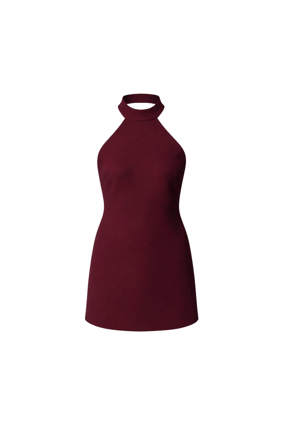 Marcel Mini Krep Elbise - Bordo - 0