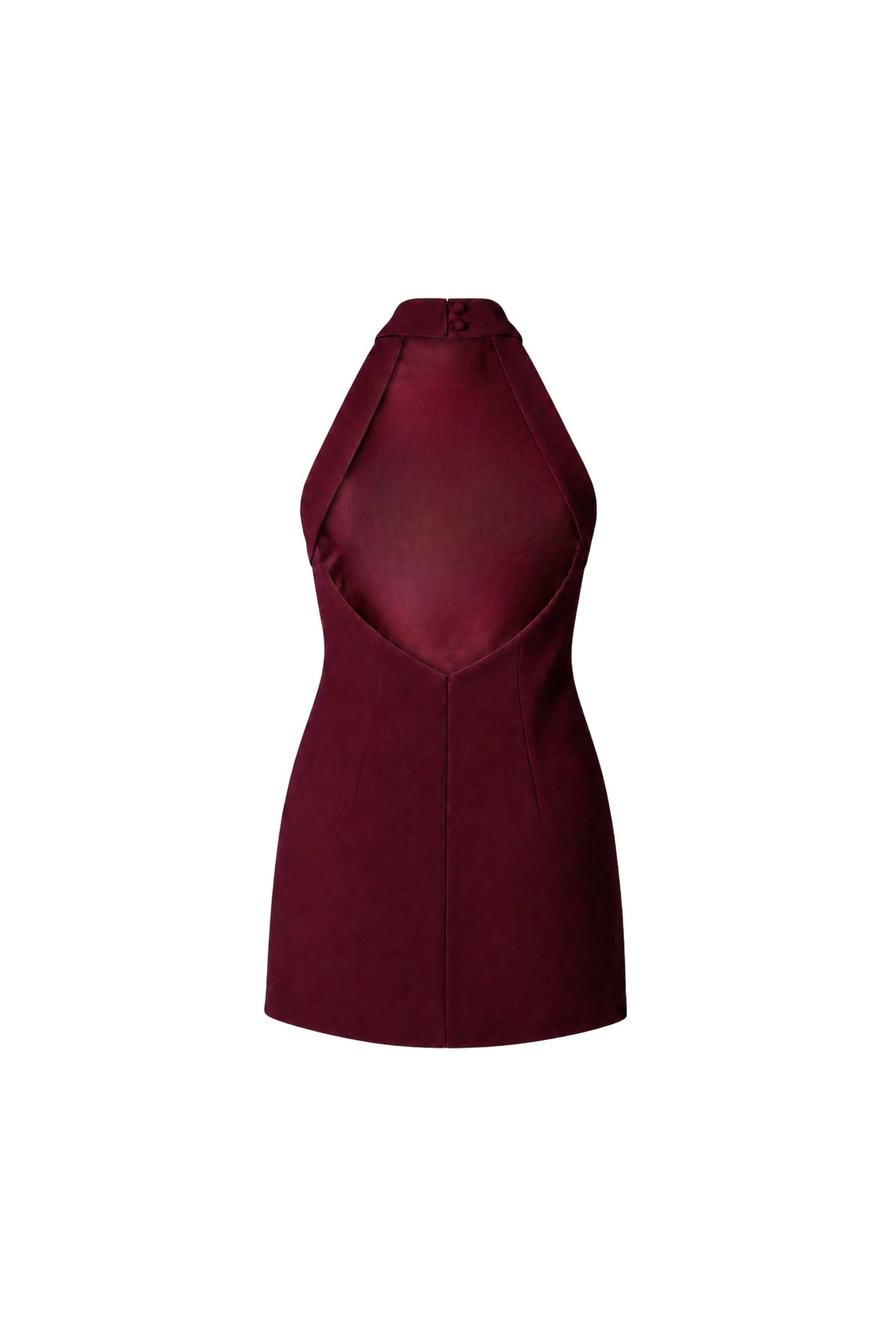 Marcel Mini Krep Elbise - Bordo - 1