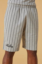 New Era-Pinstripe Short HGRBLK-Şort-3-fleurdirect.live