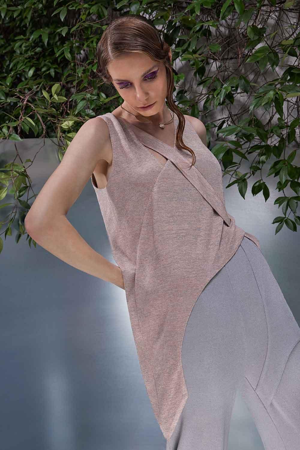 Nil Ergüven-Rosy Örme Bluz-Bluz-3-fleurdirect.live