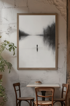 Nord Design-Kara Kalem Seri̇si̇ Çerçeveli̇ Tablo - Nehi̇rde Yalniz Adam-Tablo-1-fleurdirect.live