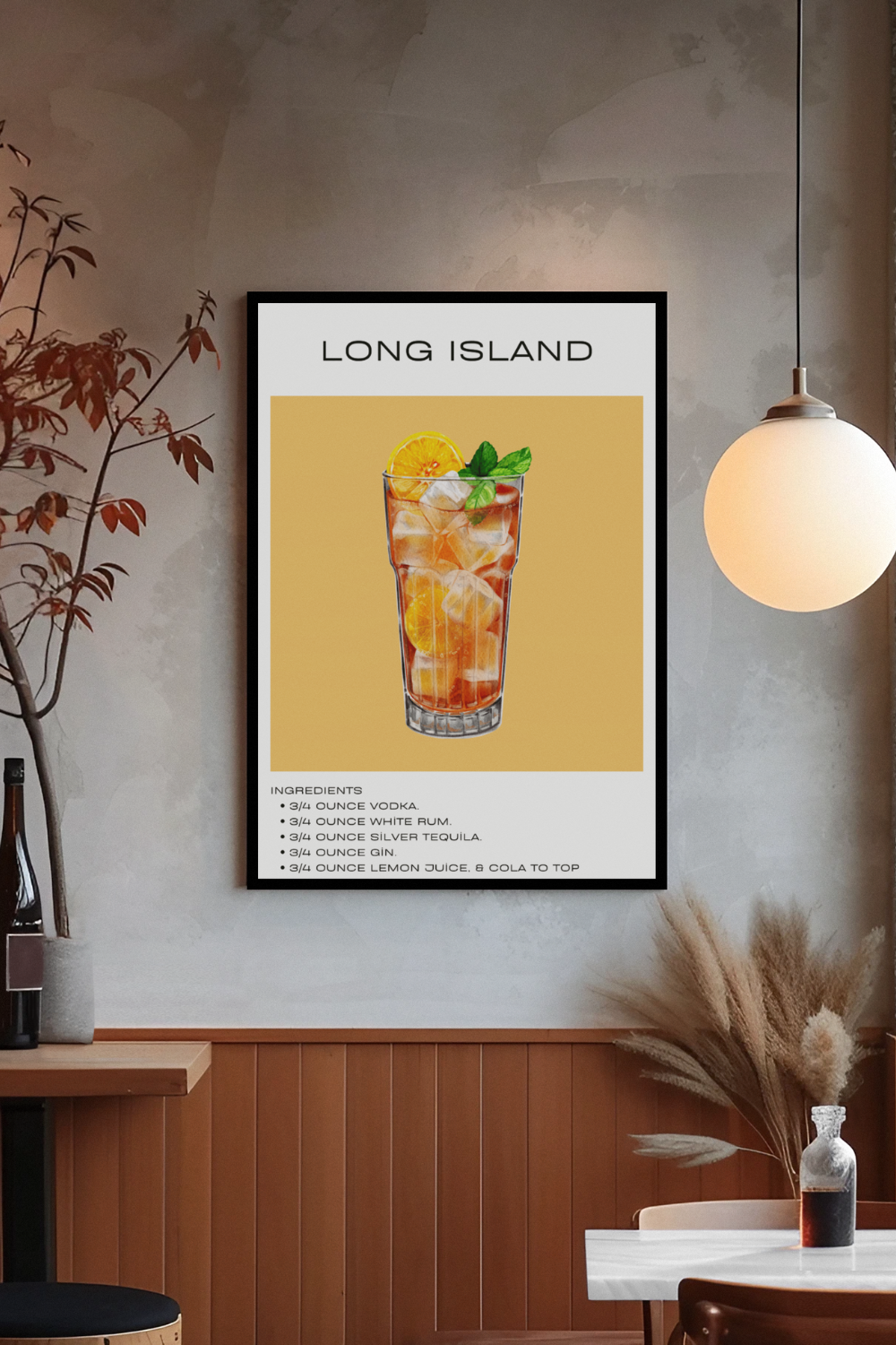 Nord Design-Kokteyl Serisi Çerçeveli Tablo - Long Island-Tablo-2-fleurdirect.live