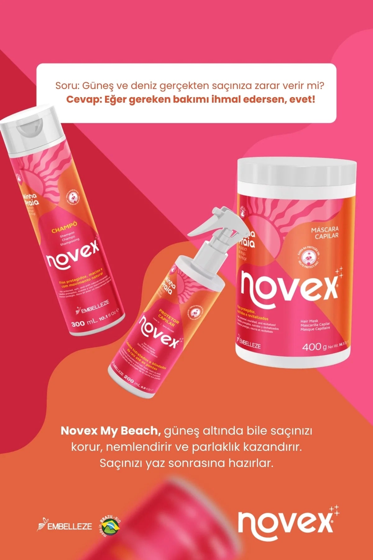 Novex My Beach - Yaza Özel Hindistan Cevizi Özlü Nemlendirici Saç Maskesi 400g