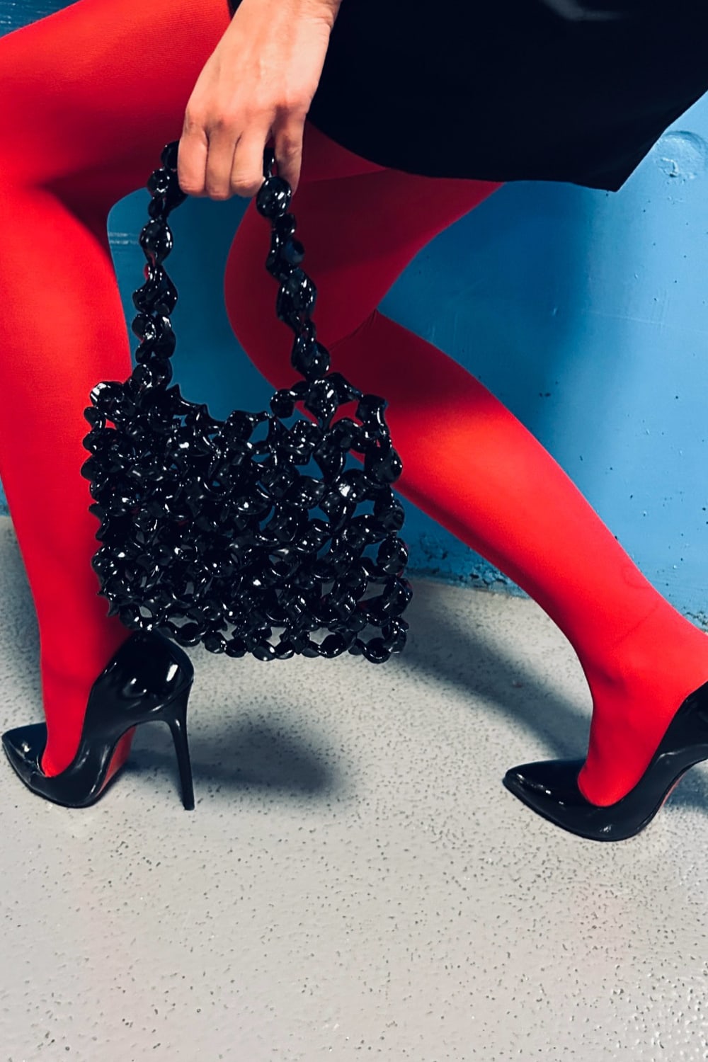 Nyssia Handmade Bag-Recycle Black-El Çantası-2-fleurdirect.live