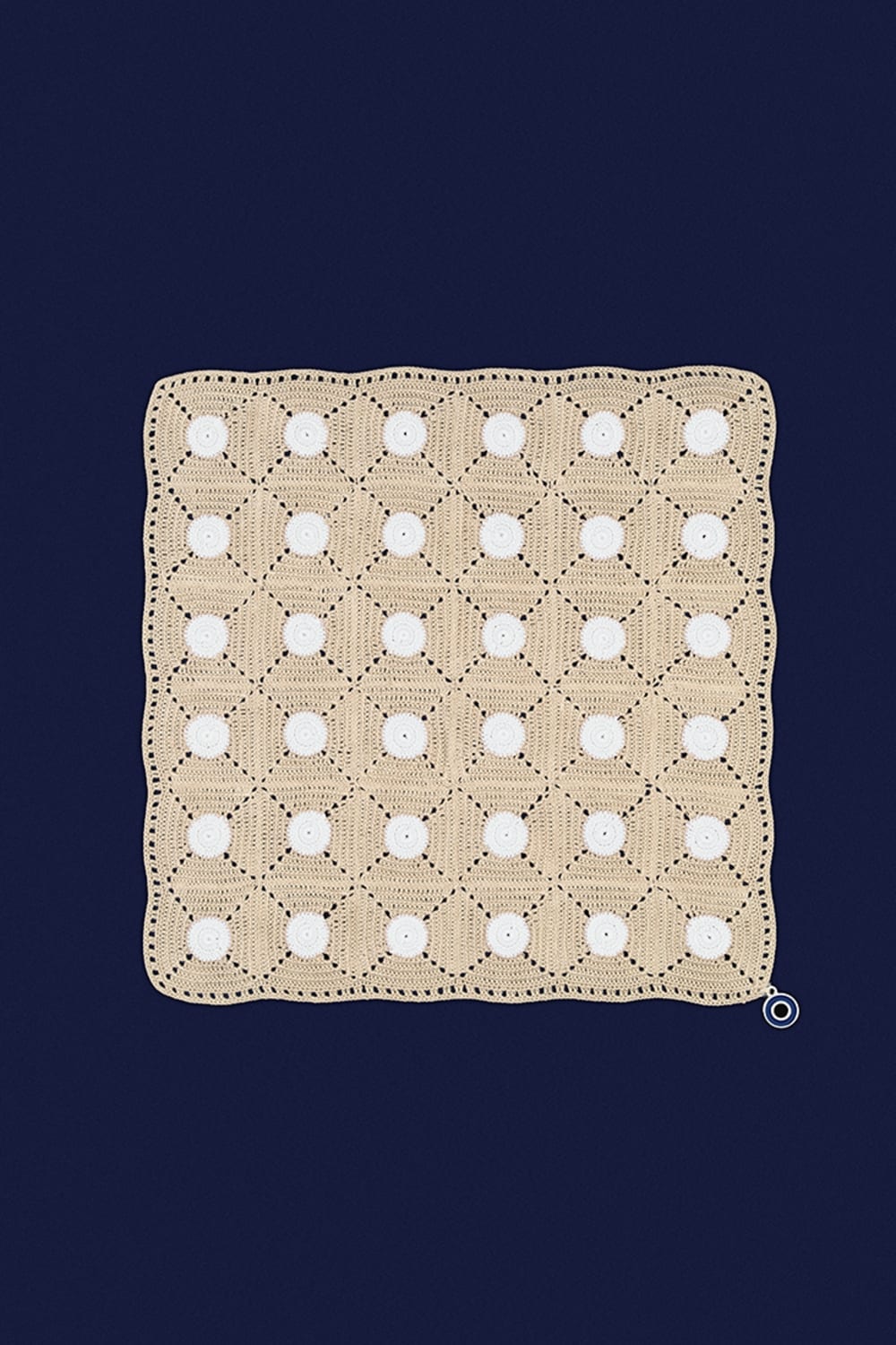 OHM Handmade-Bej Beyaz Tiny Dots El İşi Dantel Örtü-Dantel Örtüler-1-fleurdirect.live
