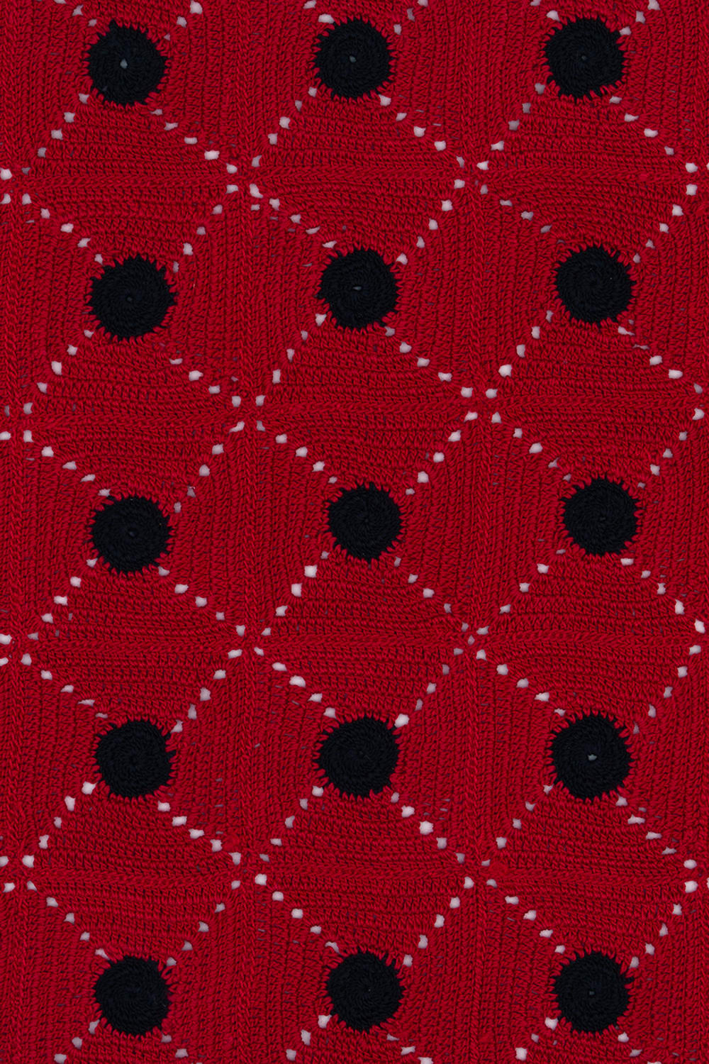 OHM Handmade-Kırmızı Siyah Tiny Dots El İşi Dantel Örtü-Dantel Örtüler-3-fleurdirect.live