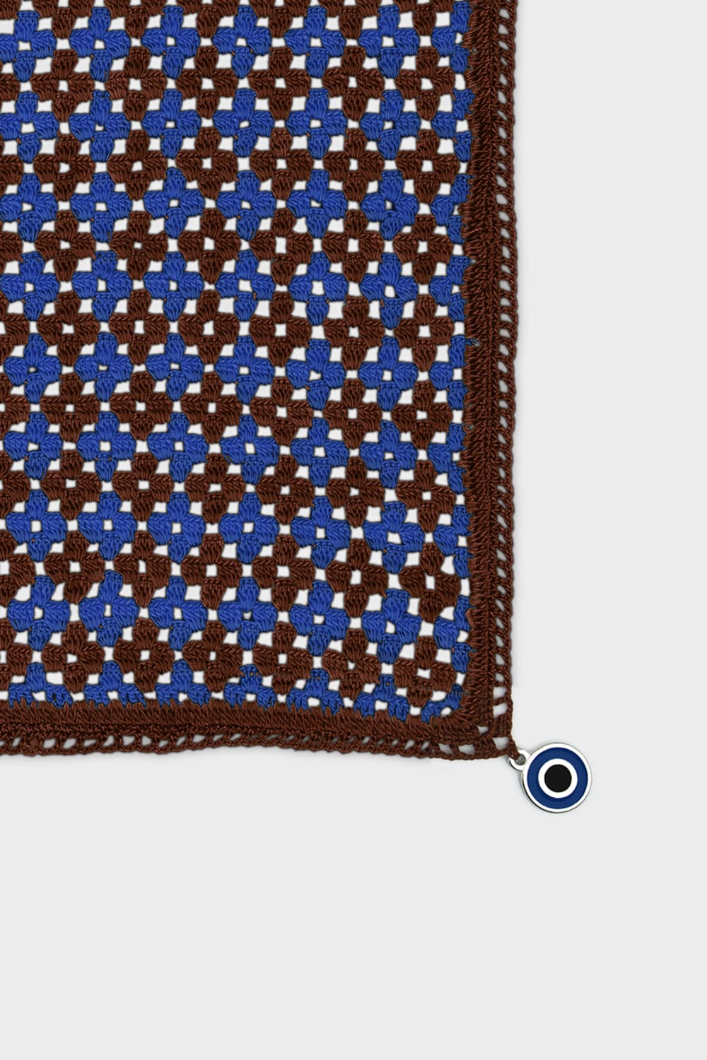 OHM Handmade-Saks Kahverengi Optimist El İşi Dantel Örtü-Dantel Örtüler-2-fleurdirect.live