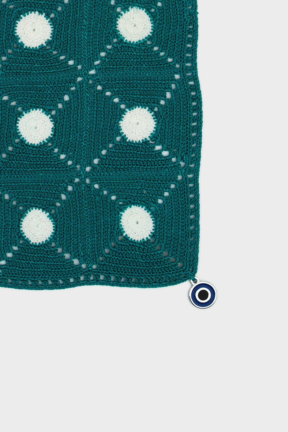 OHM Handmade-Yeşil Beyaz Tiny Dots El İşi Dantel Örtü-Dantel Örtüler-2-fleurdirect.live
