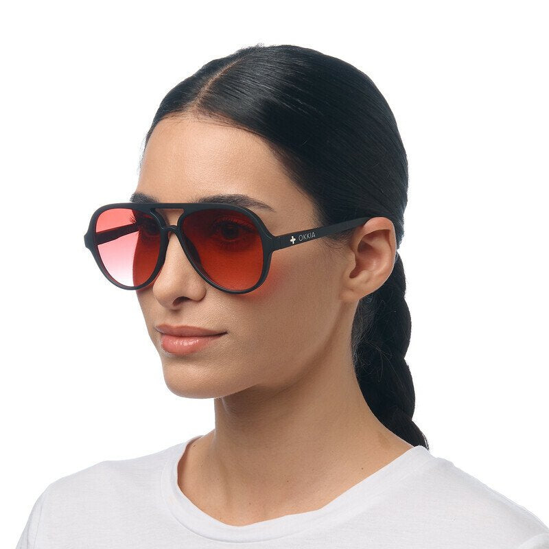 Okkia Alessio Unisex Güneş Gözlüğüsiyah / Lens : Kırmızı