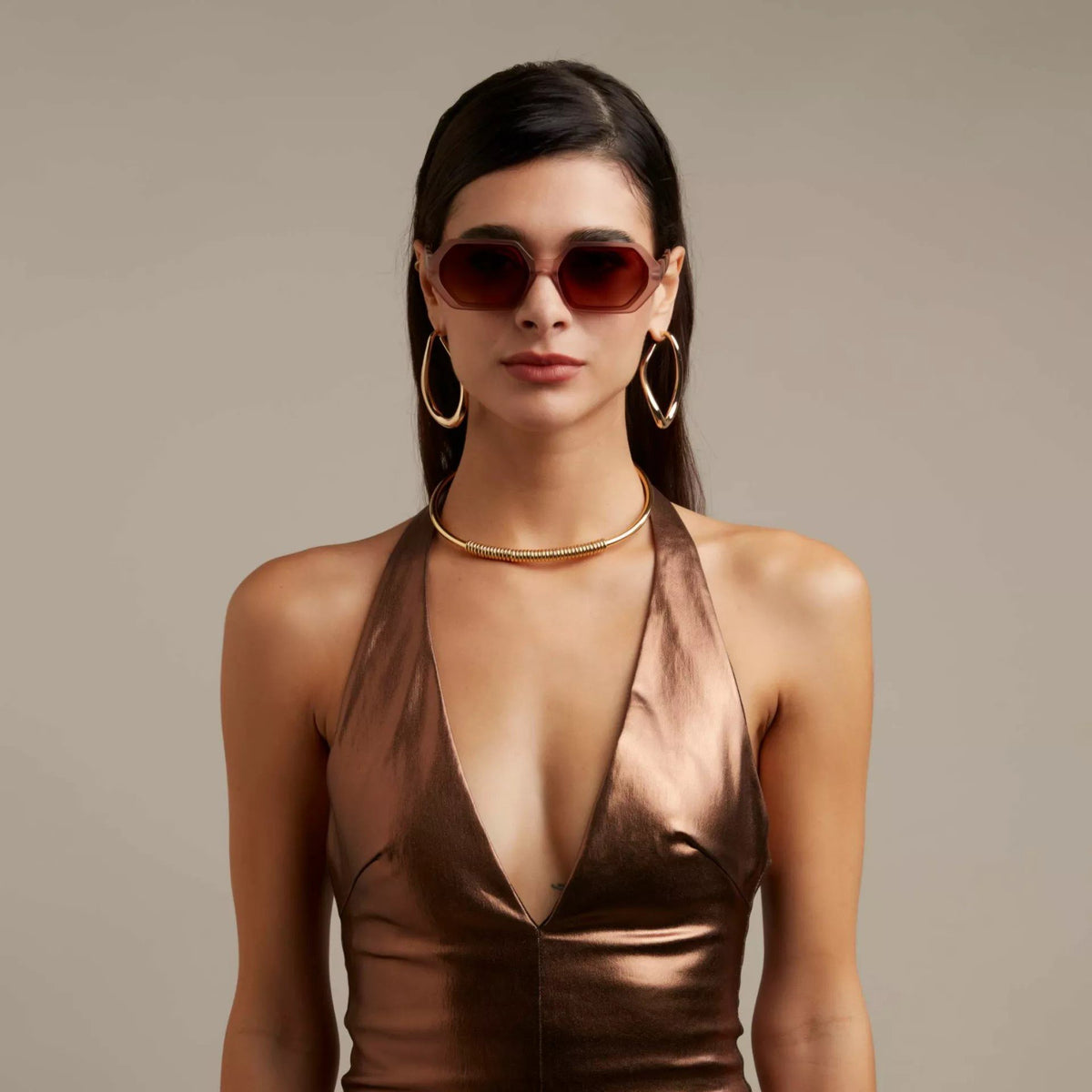 Okkia-Okkia Andrea Altıgen Unisex Güneş Gözlüğü Pembe Havana-Güneş Gözlüğü-8-fleurdirect.live