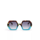 Okkia-Okkia Emma Big Hexagonal Unisex Güneş Gözlüğü Havana Mavisi-Güneş Gözlüğü-5-fleurdirect.live