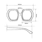 Okkia-Okkia Emma Big Hexagonal Unisex Güneş Gözlüğü Havana Mavisi-Güneş Gözlüğü-8-fleurdirect.live