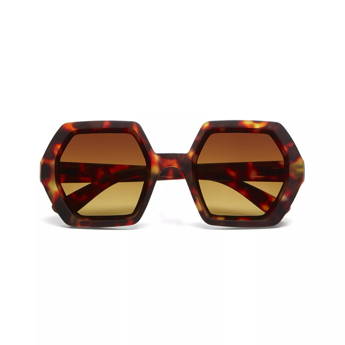 Okkia-Okkia Emma Big Hexagonal Unisex Güneş Gözlüğü Klasik Havana-Güneş Gözlüğü-1-fleurdirect.live