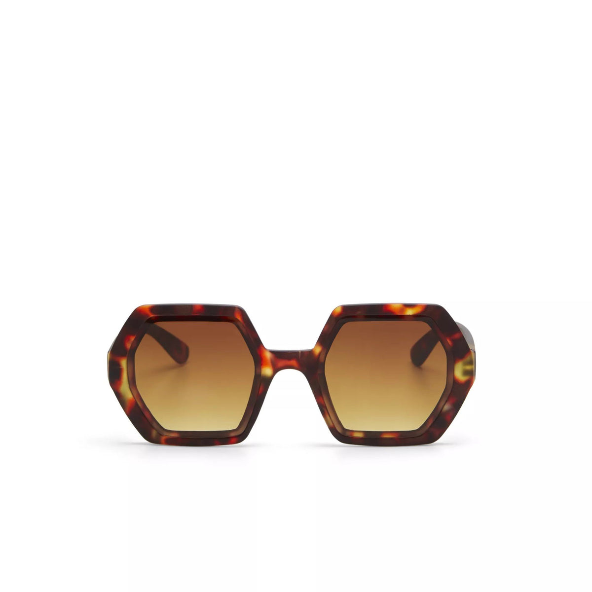 Okkia-Okkia Emma Big Hexagonal Unisex Güneş Gözlüğü Klasik Havana-Güneş Gözlüğü-5-fleurdirect.live