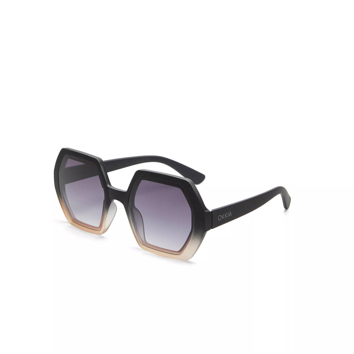 Okkia-Okkia Emma Big Hexagonal Unisex Güneş Gözlüğü Siyah Ros-Güneş Gözlüğü-6-fleurdirect.live