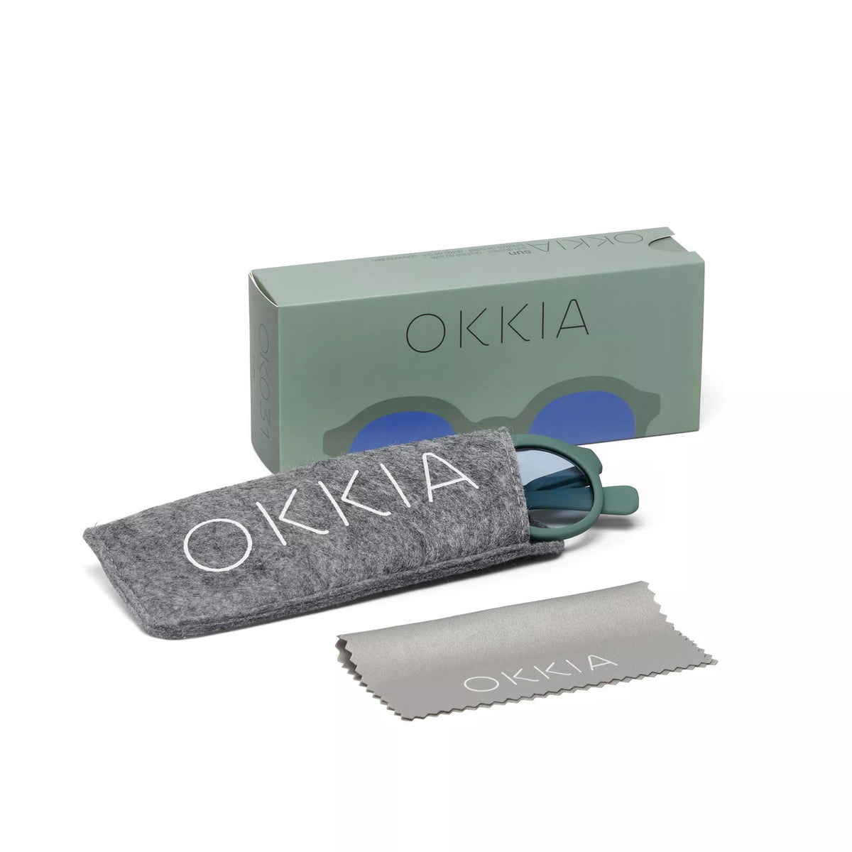 Okkia-Okkia Lauro Unisex Yeşil Güneş Gözlüğü Mavi Gradyan-Güneş Gözlüğü-5-fleurdirect.live