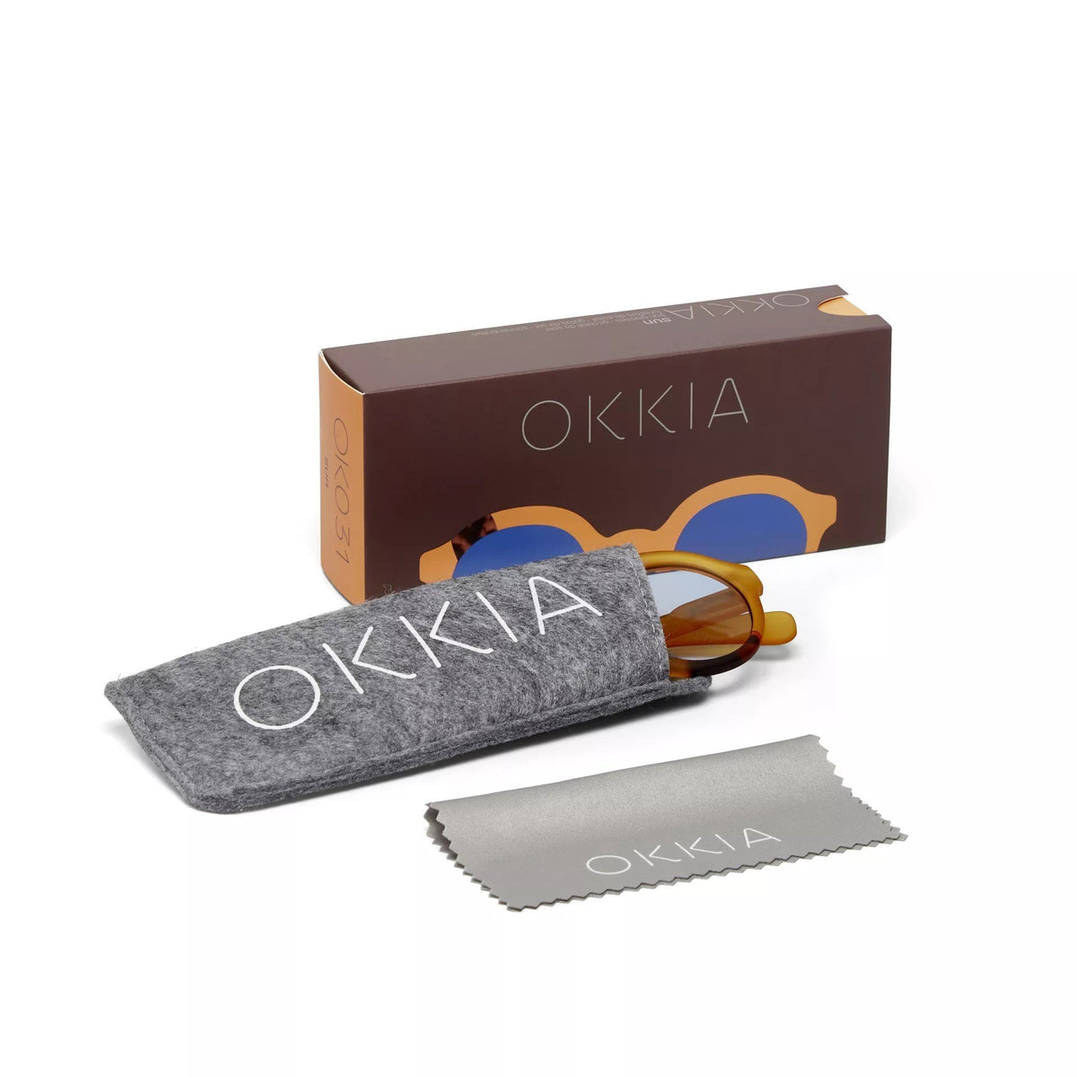 Okkia-Okkia Lauro Unisex Yuvarlak Sarı Havana Güneş Gözlüğü Siyah Degrade Mavi Gradyan-Güneş Gözlüğü-5-fleurdirect.live