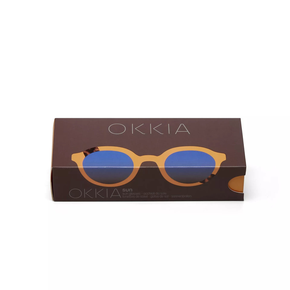 Okkia-Okkia Lauro Unisex Yuvarlak Sarı Havana Güneş Gözlüğü Siyah Degrade Mavi Gradyan-Güneş Gözlüğü-6-fleurdirect.live