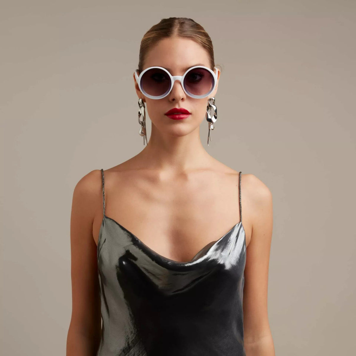 Okkia-Okkia Monica Unisex Büyük Yuvarlak Güneş Gözlüğü Beyaz-Güneş Gözlüğü-2-fleurdirect.live