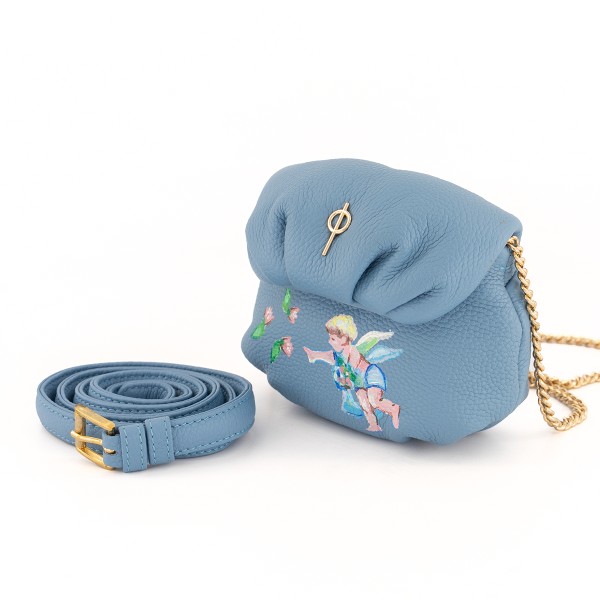 Otrera-Hand Painted Tiny Leda Blue-Omuz Çantası-3-fleurdirect.live