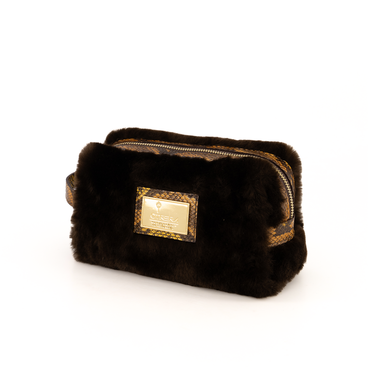 Otrera-Lula Pouch Fur - Dark Chocolate-El Çantası-2-fleurdirect.live