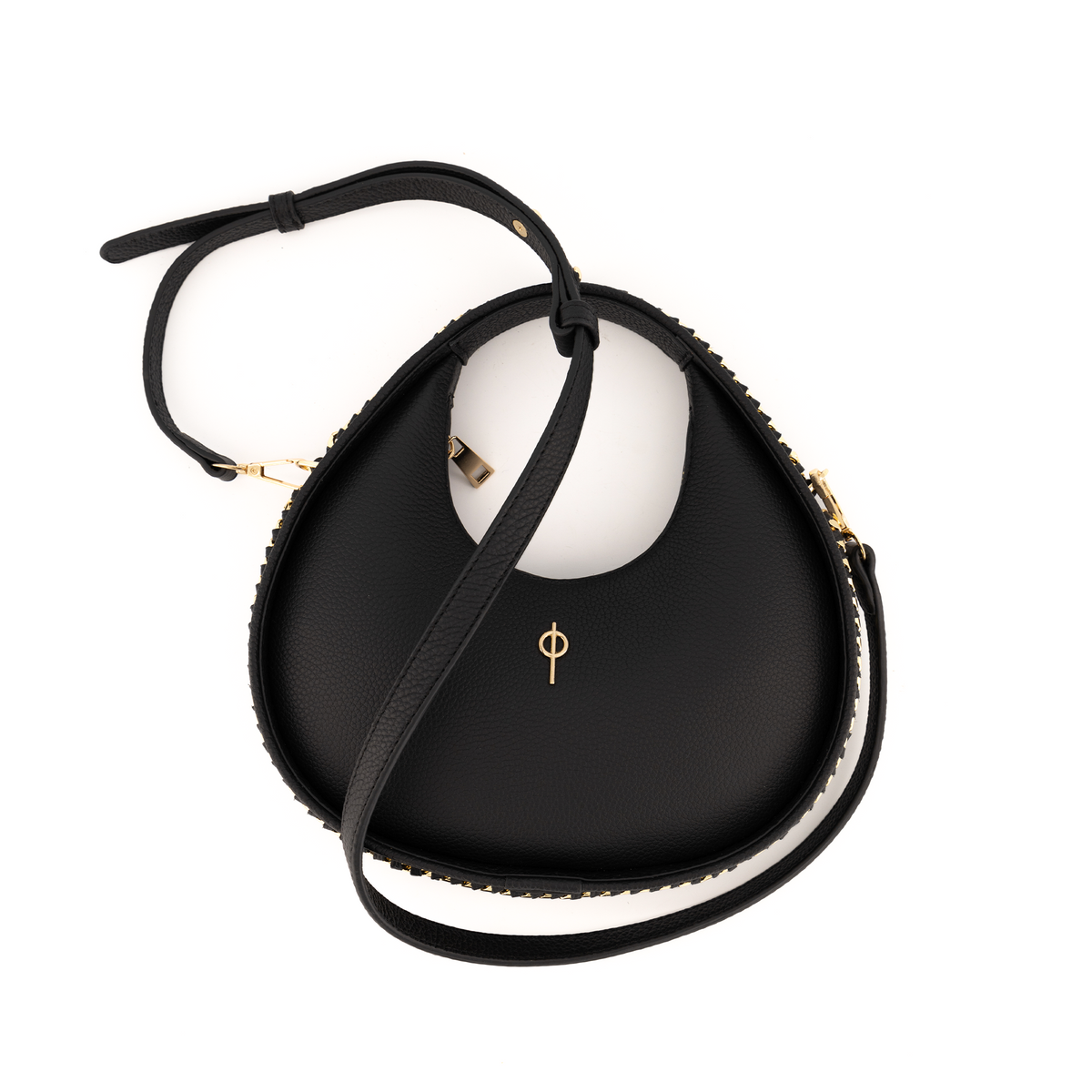 Otrera-SORUNLU - Round Chain Bag Black-Omuz Çantası-4-fleurdirect.live