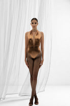 Pelia-Ella Bağlamalı Bronz Top-Top-1-fleurdirect.live