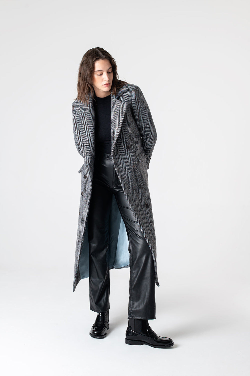 Peploum-Adele Herringbone Coat-Kaban-1-fleurdirect.live